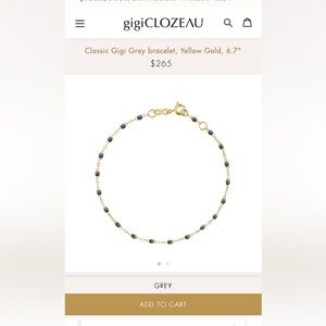 Gigi Clozeau Classic Grey Bracelet in Yellow Gold